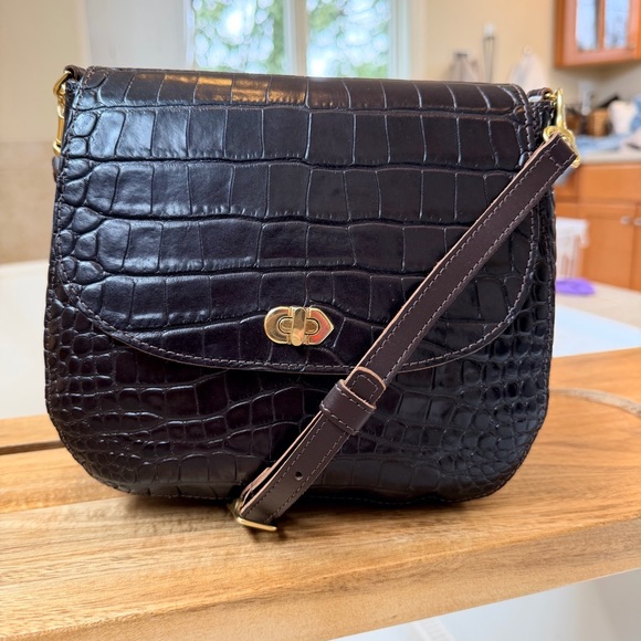 Clare V Handbags - Clare V Turnlock Louis - Kalamata Croco Original: $445